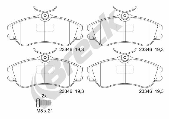 Placute frana BRECK 23346 00 701 00